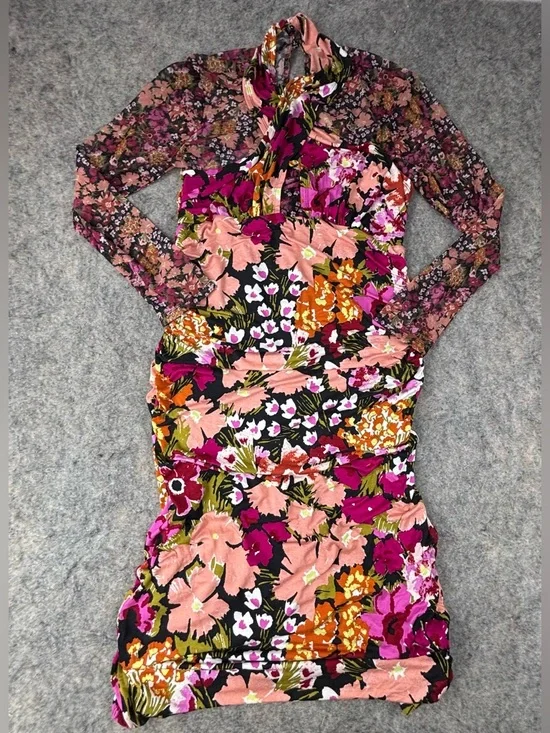 Anthropologie | Long-Sleeve Halter Mesh Midi Dress | Size XL | NWT - Picture 2 of 15